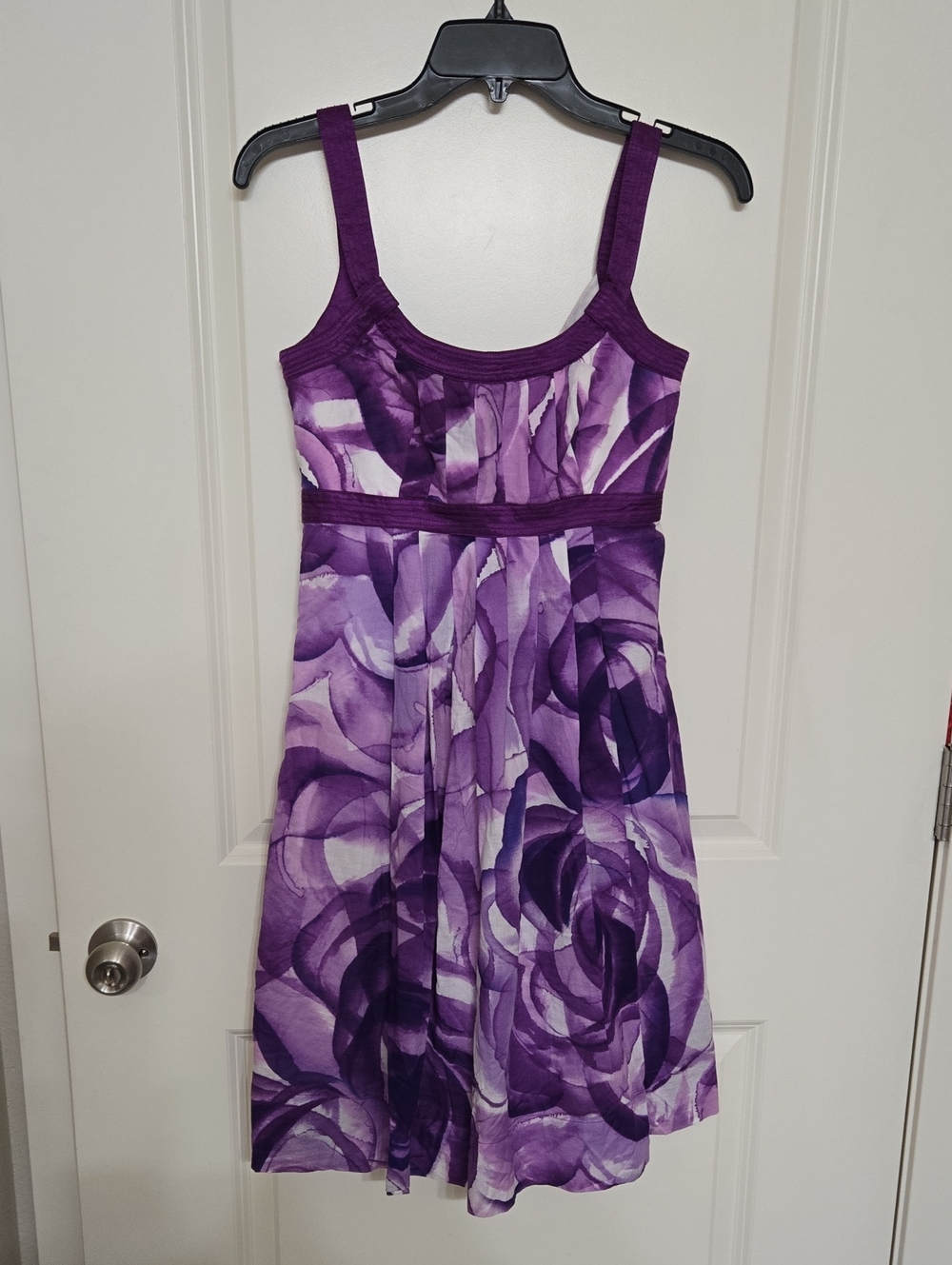 Calvin Klein Purple Floral Empire-Waist Sundress
